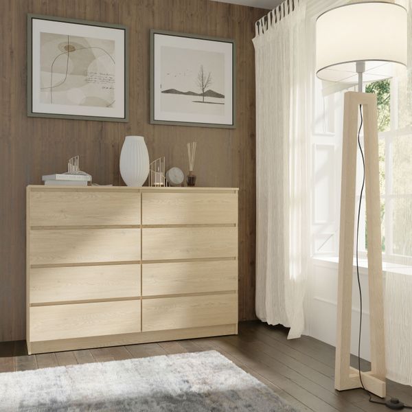 Komoda MAJA S8 140 cm dąb cremona 8 szuflad zdjęcie 4