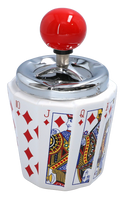 Popielniczka Zamykana Obrotowa z Motywem Pokera Dzwonek