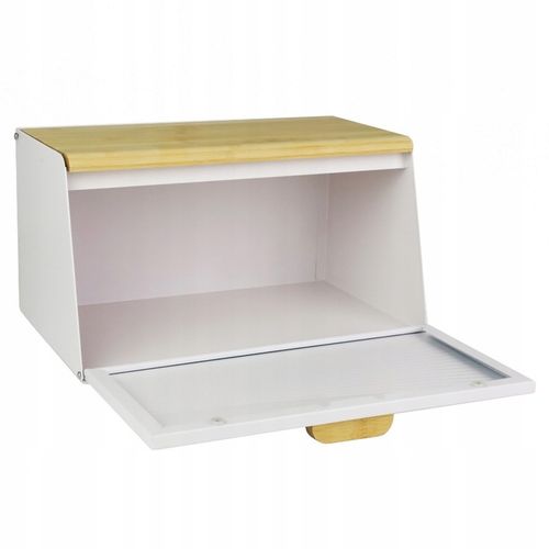 DUŻY CHLEBAK METALOWY Z DESKĄ POJEMNIK NA PIECZYWO CHLEB BIAŁY BAMBUSOWY na Arena.pl