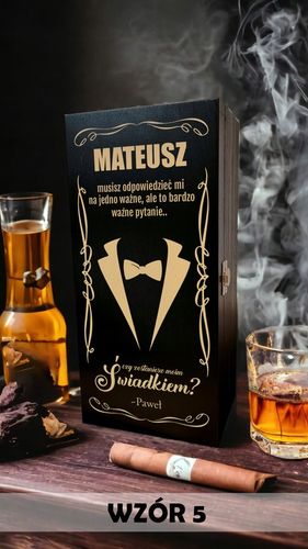 Pudełko na alkohol box PROŚBA O ŚWIADKOWANIE skrzynka prezent dla Świadka na Arena.pl