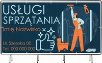 BANER REKLAMOWY 130x80cm projekt w cenie różne wzory USŁUGI SPRZĄTANIA