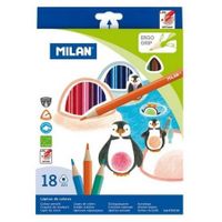 KREDKI 18 KOLORÓW TRÓJKĄTNE MILAN 8411574071952