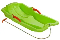 Plastikowe sanki Karol z hamulcami - Zielone