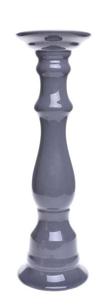 Świecznik ceramiczny szary mały zdjęcie 1