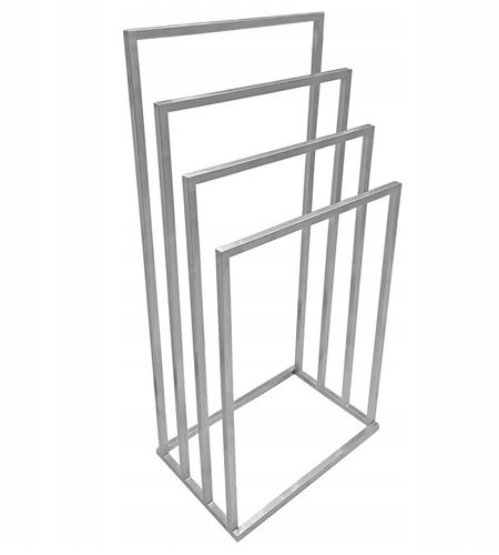 STOJAK WIESZAK STOJĄCY NA RĘCZNIKI DO ŁAZIENKI LOFT METALOWY SREBRNY DESIGN na Arena.pl