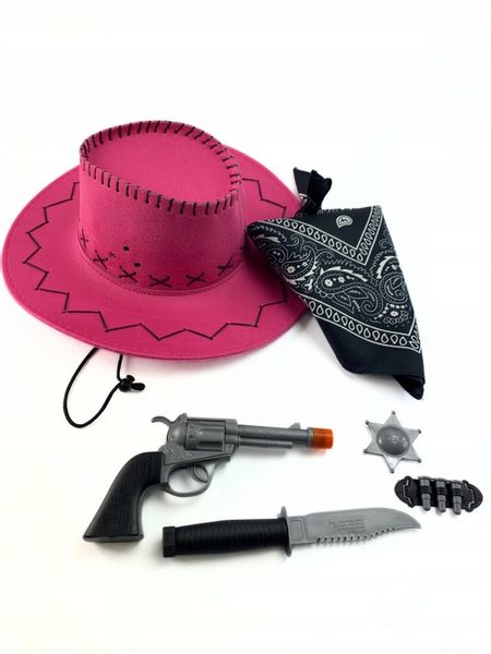 ZESTAW KOWBOJ PISTOLET, NÓŻ I KAPELUSZ 58cm zdjęcie 1