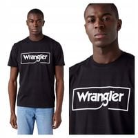 Koszulka męska Wrangler FRAME LOGO TEE czarna bawełna nadruk L