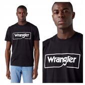 Koszulka męska Wrangler FRAME LOGO TEE czarna bawełna nadruk L
