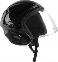 KASK OTWARTY MOTOCYKL CZARNY POŁYSK SKUTER QUAD GOKART ROLKI XL L S M XXL