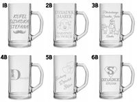 Duży kufel do piwa na prezent z grawerem 640ml logo tekst urodziny