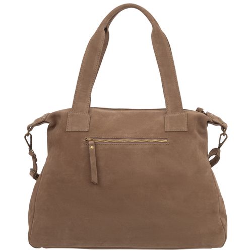 VERA PELLE torebka damska zamszowa shopper z paskiem na ramię V685 taupe na Arena.pl