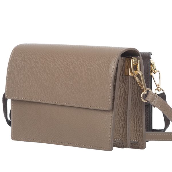 VERA PELLE torebka skórzana listonoszka z klapą V606 c.jeansowa zdjęcie 4