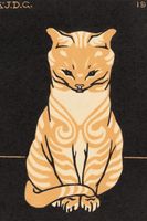 Plakat 40x60cm Sitting Cat, Julie de Graag Vintage do Salonu