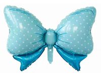 Balon foliowy "Kokardka", niebieska, 60 cm x 90 cm [balon z helem]