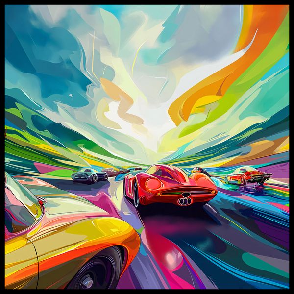 Plakat 90x90cm Wyścig Przy Barwach zdjęcie 2