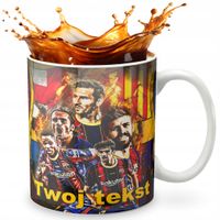 KUBEK 330ml GRAFIKA PREZENT ŚWIĘTA WZÓR - PIŁKA NOŻNA BARCELONA + IMIĘ