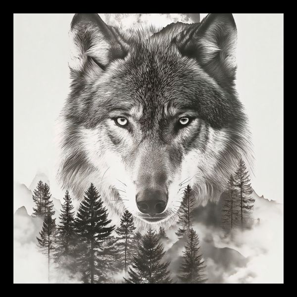 Plakat 20x20cm Wilczy Duch Lasu zdjęcie 2