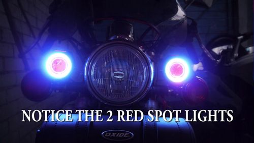 2Xhalogen Motocyklowy U7 +Ring Blue+Włącznik Black na Arena.pl