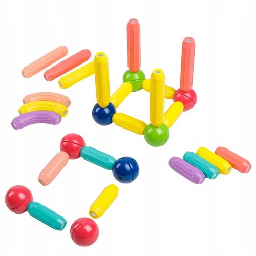 DUŻE KLOCKI MAGNETYCZNE KONSTRUKCYJNE EDUKACYJNE STICKS PATYCZKI XXL 98 ele na Arena.pl