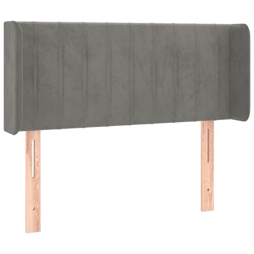 Zagłówek do łóżka z LED, jasnoszary, 93x16x78/88 cm, aksamit na Arena.pl