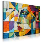 Obraz Do Salonu Abstrakcyjny Kolorowy Portret Kobiety Kubizm 120cm x 80cm