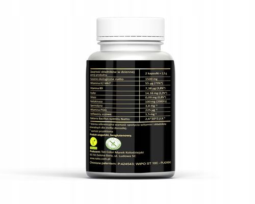 Natto Active Nattokinaza 100 mg 2000 FU witamina K2 MK7 – 60 kapsułek na Arena.pl