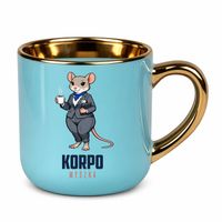 Korpo-myszka - elegancki kubek na prezent Niebieski KORPOHUMOR ŚMIESZNY