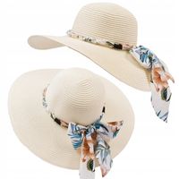 PIĘKNY KAPELUSZ DAMSKI PLAŻOWY z dużym rondem