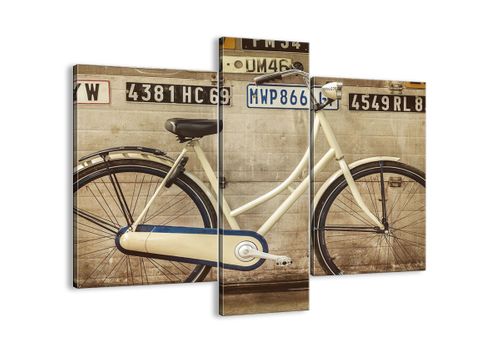 Obraz Na Płótnie - Rower Mur Tablica - 95X80 Cm - Cb95X80-3764 na Arena.pl
