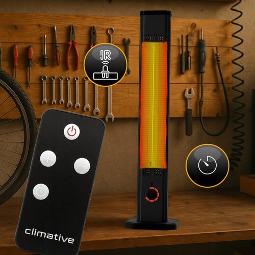 2w1 Promiennik podczerwieni ciepła tarasowy TOR 8 poziomów 2000W pilot na Arena.pl