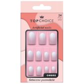 TOP CHOICE Sztuczne paznokcie tipsy ombre migdałki 24 sztuki