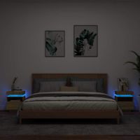 Szafki nocne z LED, 2 szt., dąb sonoma, 40x39x48,5 cm