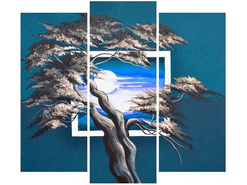 90 80CM OBRAZ T3 ELEM LAZUROWY ZACHÓD SŁOŃCA DRUK ŚCIENNY na Arena.pl