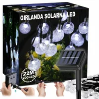 GIRLANDA SOLARNA OGRODOWA LAMPKI SOLARNE 200 ŻARÓWEK LED NA BALKON 22metrów