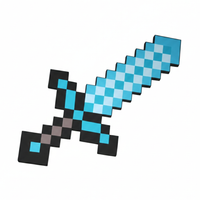 Miecz Minecraft Piankowy Diamentowy Niebieski Pixel Art Zabawka 45 cm