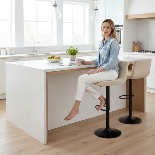 HOKER WELUROWY PIKOWANY OBROTOWY REGULOWANY KRZESŁO BAROWE DO JADALNI na Arena.pl