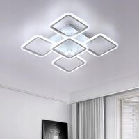 Lampa Wisząca Sufitowa led Kwadratowa Nowoczesna Biała 70W 6500K do Salonu