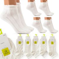 5x SKARPETKI damskie BAWEŁNIANE NATURALNE wygodne skarpety z falbanką
