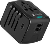 AUNNO Uniwersalny Adapter Zasilacz Podróżny USB C Podwójny USB