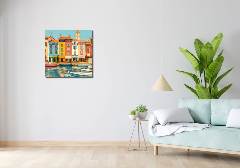 Obraz 60x60cm Wielobarwne Nadbrzeże zdjęcie 2