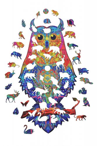 EKOLOGICZNE DREWNIANE PUZZLE MAGICZNA SOWA 148 ELEMENTÓW na Arena.pl