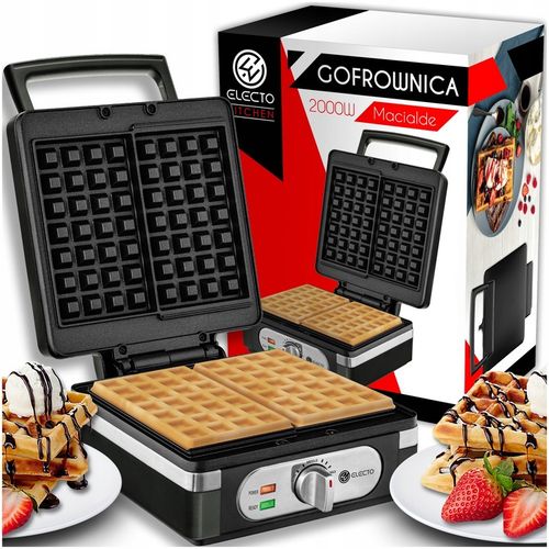 GOFROWNICA 2000W XXL 2 GOFRY Z REGULACJĄ TEMPERATURY PUSZYSTE GOFRY SOLIDNA na Arena.pl