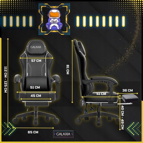 FOTEL GAMINGOWY BIUROWY Obrotowy Kubełkowy Krzesło Gamingowe Z Podnóżkiem na Arena.pl