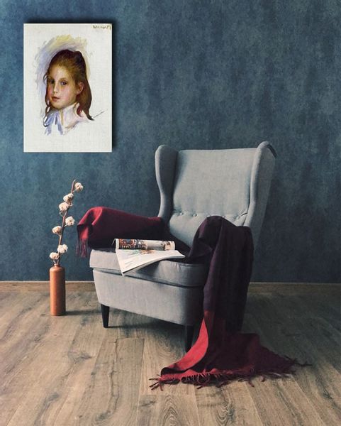 Child with Brown Hair, Auguste Renoir - obraz na płótnie 50x70 cm zdjęcie 2