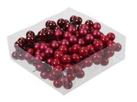 Bombki szklane drucik czerwień świąteczna 2cm/ 144