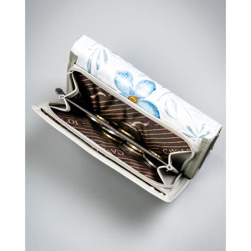 pojemny portfel damski w kwiaty zamykany na zatrzask - 4u cavaldi na Arena.pl