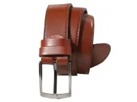 cezmar klasyczny pasek skórzany męski - brązowy, koniakowy 3,5 cm