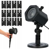 Projektor LASEROWY + świąteczny LED reflektor RZUTNIK 12 KART 6W 48 WZORÓW