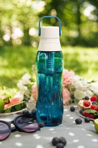 Butelka Filtrująca Na Wodę Bidon Aqualogis Aqua&Go Tritan - Granatowa 750ml na Arena.pl