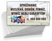 Wizytówki reklamowe firmowe 100 szt różne wzory OPRÓŻNIANIE MIESZKAŃ DOMÓW